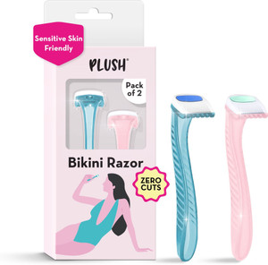 PLUSH Razor, Single blade - Reusable Safe Hair Removal For Bikini Line, Women