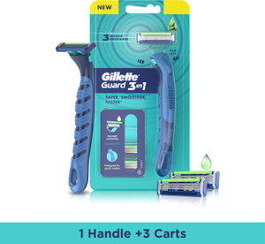 Gillette Guard 3in1 Razor, 1 Handle + 3 Cartridges - Image 6