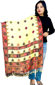 ARUNA KULLU HANDLOOM Wool Self Design Women Shawl
