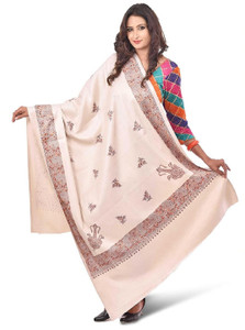 Kashmiri queen Polyester Wool Blend Printed Women Shawl
