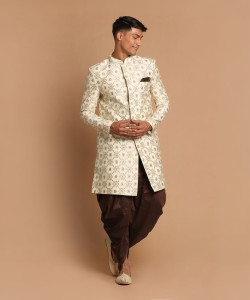 VASTRAMAY Self Design Sherwani
