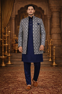 N.B.F Fashion Men Kurta Pyjama Ethnic Jacket Set