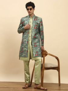 PRO ETHIC Wedding Style Printed Sherwani