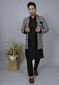 N.B.F Fashion Men Kurta Pyjama Ethnic Jacket Set