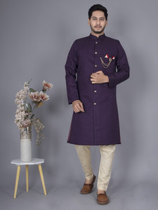 N B F फैशन प्रिंटेड शेरवानी