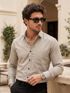 NIVICK Men Solid Casual Beige Shirt