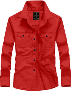 WOXEN Men Solid Casual Beige Shirt