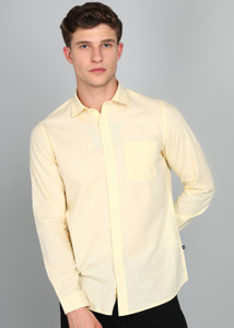 INTEGRITI Men Solid Casual Yellow Shirt