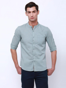 HIGHLANDER Men Solid Casual Grey Shirt