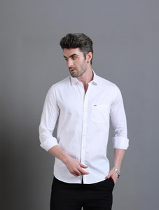 U.S. Pitchers Men Solid Casual White Shirt