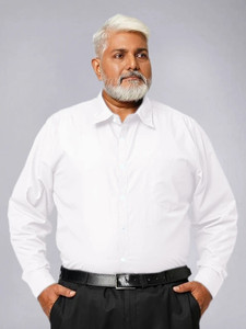 METRONAUT PLUS Men Solid Formal White Shirt