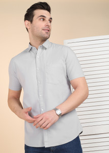 SAM & JACK Men Solid Casual Grey Shirt