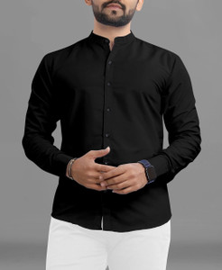 RAHUL LOOK Men Solid Casual Black Shirt