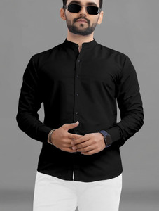RAHUL LOOK Men Solid Casual Black Shirt