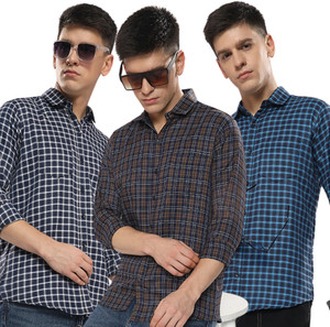 youth first Men Checkered Casual Multicolor Shirt
