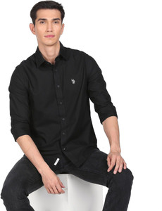 U.S. POLO ASSN. Men Solid Casual Black Shirt