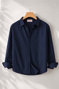 WE KAIKA Men Dark Blue Casual Shirt - Image 3
