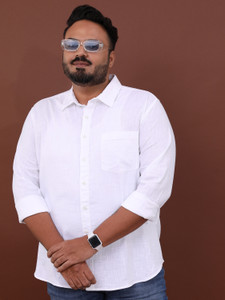 METRONAUT PLUS Men Solid Casual White Shirt