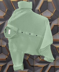 DEEMOON Men Self Design Casual Light Green Shirt