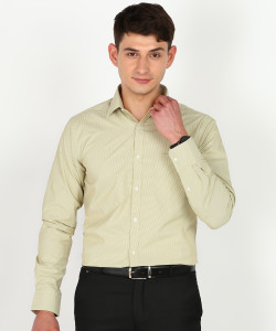 PARK AVENUE Men Self Design Formal Green Shirt