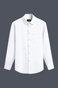 french crown Men Solid Formal White Shirt