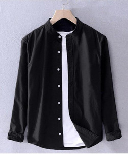 Troonpair Men Solid Casual Black Shirt