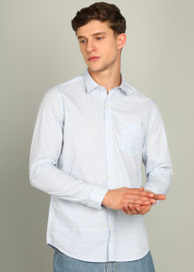 INTEGRITI Men Printed Casual Blue Shirt
