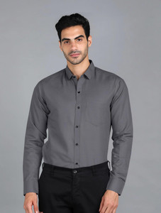 STONEBERG Men Solid Casual Grey Shirt