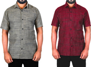 AUZAAI COLLECTION Men Self Design Casual Multicolor Shirt