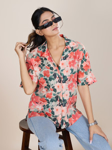 Dressberry Women Floral Print Casual Pink Shirt