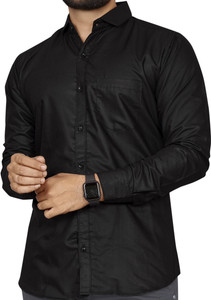 NIVICK Men Solid Formal Black Shirt