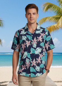 Leriya Fashion Men Printed Casual Blue Shirt