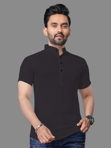 Solbiza Men Self Design Casual Dark Green Shirt