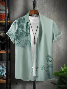 SEVENTEENSTITCH Men Solid Casual Grey Shirt