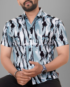 METRONAUT Men Printed Casual Light Green Shirt