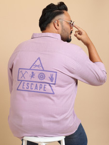 HIGHLANDER Men Printed Casual Purple Shirt