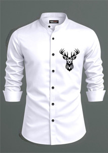 MAN'S Printed Casual Black Shirt - Image 5
