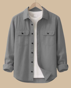 JCOSTA Men Regular Fit Solid Spread Collar Shirt - Image 1
