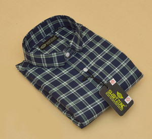 Valveera Men Checkered Casual Blue Shirt
