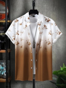 SEVENTEENSTITCH Men Printed Casual Brown Shirt