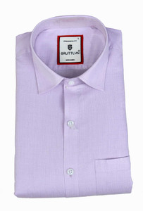 Bruttlyn Men Solid Formal Purple Shirt