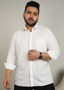 METRONAUT PLUS Men Solid Casual White Shirt