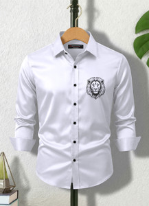 SHREE Men Printed Casual White Shirt - Image 6
