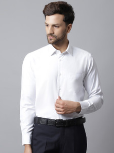 CANTABIL Men Solid Formal White Shirt