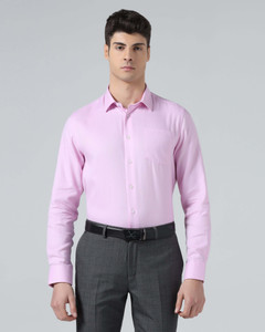 Blackberrys Men Solid Formal Pink Shirt