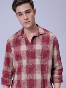 The Indian Garage Co. Men Maroon Checkered Shirt - Image 6