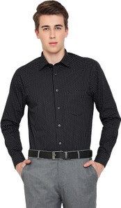 CANTABIL Men Printed Formal Black Shirt
