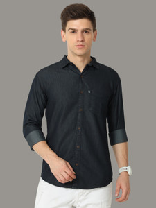 AIDAN PAUL Men Solid Casual Black Shirt