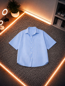 Asta Moda Blue, White Striped Casual Shirt - Image 3