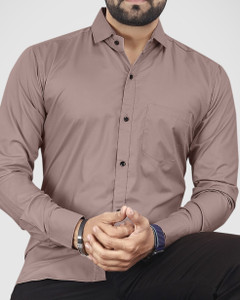 NIVICK Men Solid Casual Pink Shirt